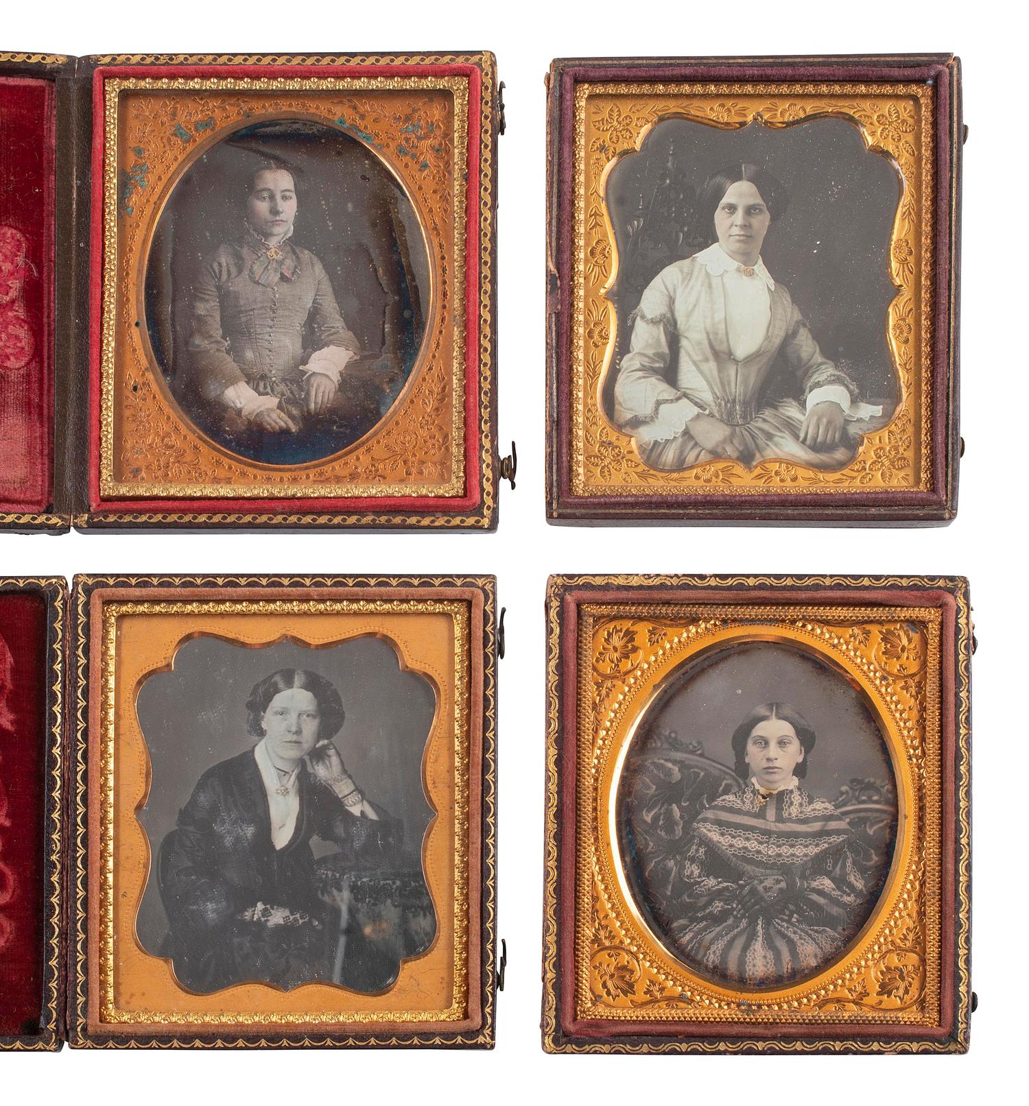 [EARLY PHOTOGRAPHY]. 33 sixth plate daguerreotypes of attractive women of varying ages.