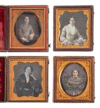 [EARLY PHOTOGRAPHY]. 33 sixth plate daguerreotypes of attractive women of varying ages.