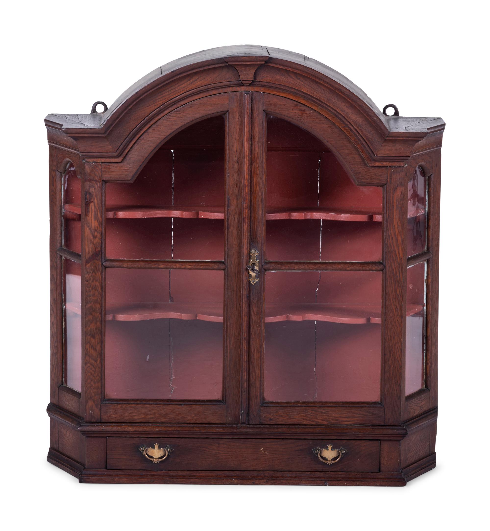 A Queen Anne Molded Oak Table Top Display Cabinet