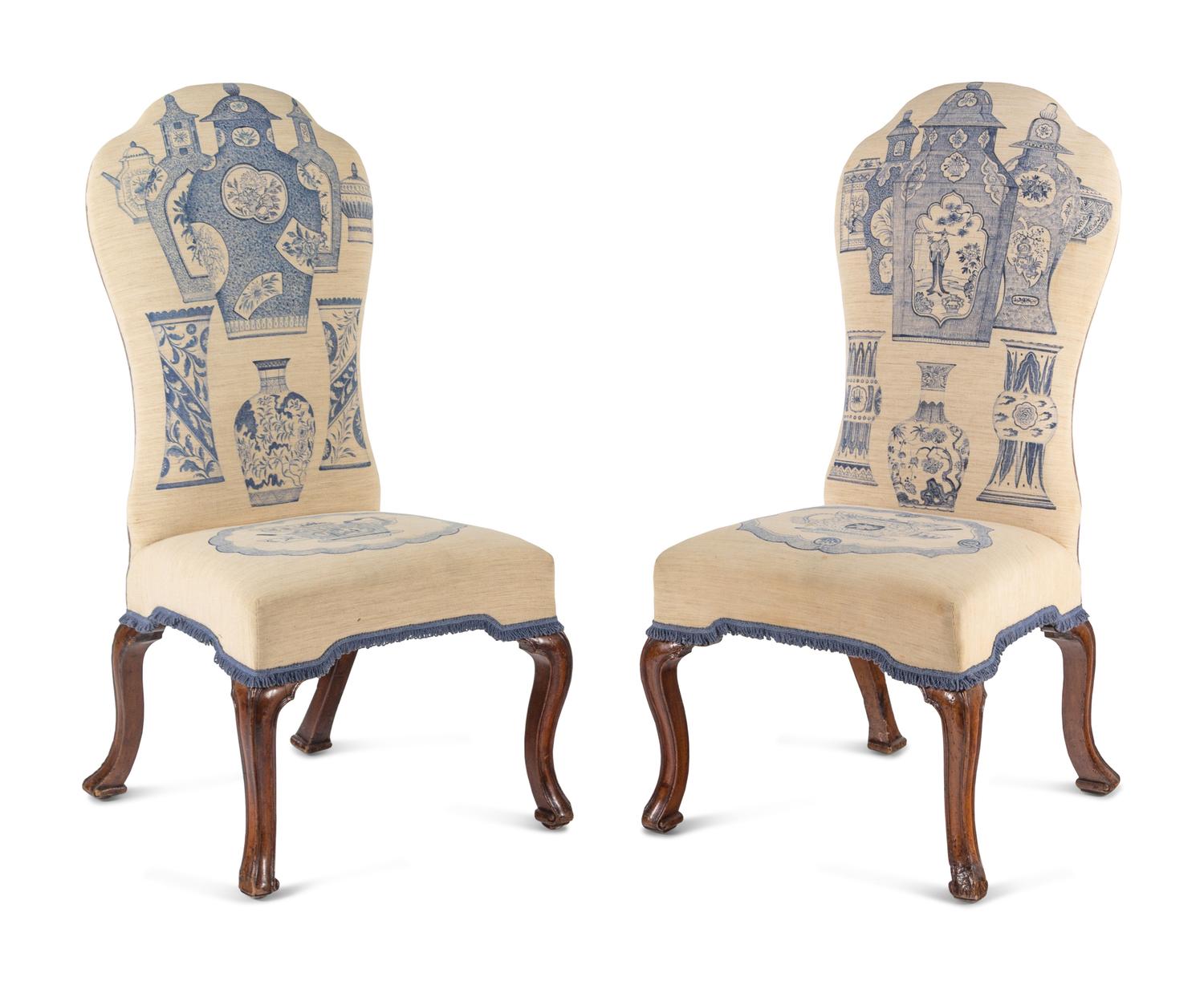 A Pair of Anglo-Dutch Walnut Side Chairs