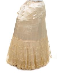 High-Quality Floral Silk Brocade Skirt and Silk Satin Petticoat, 1890s