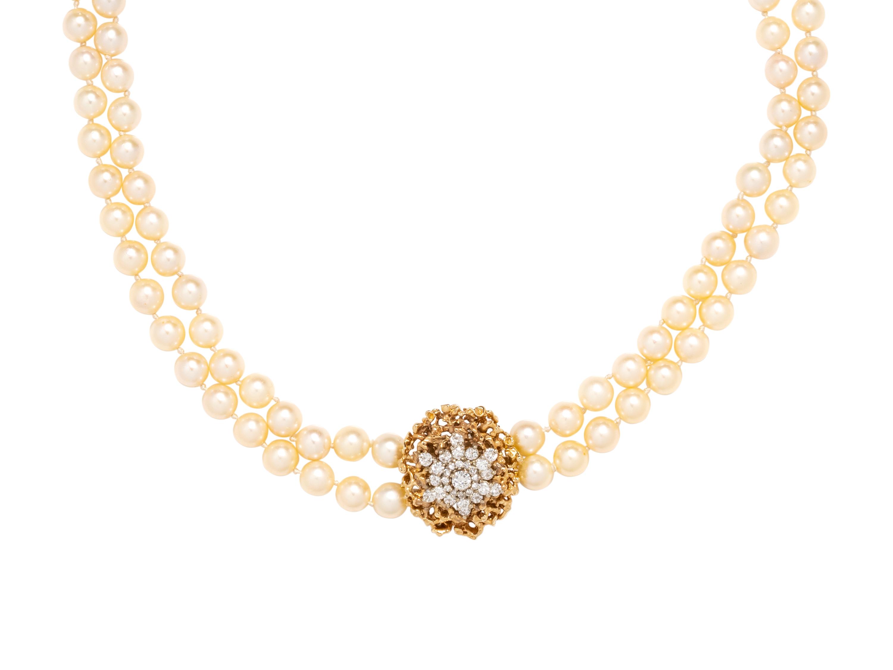 CULTURED PEARL AND DIAMOND NECKLACE