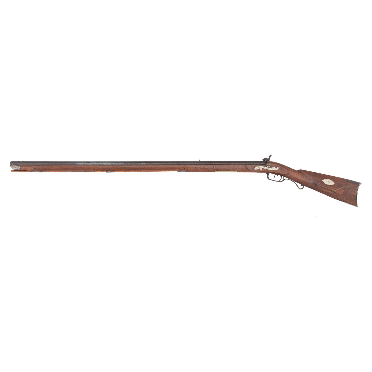 German Silver Mounted Percussion Rifle by B.D. Gill