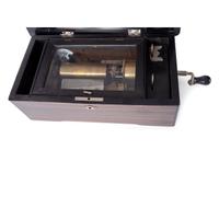 A Six Tune Cylinder Swiss Music Box with Rosewood Case