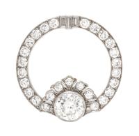 A Platinum and Diamond Circular Brooch, 3.70 dwts.