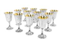 A Set of Twelve American Silver Goblets