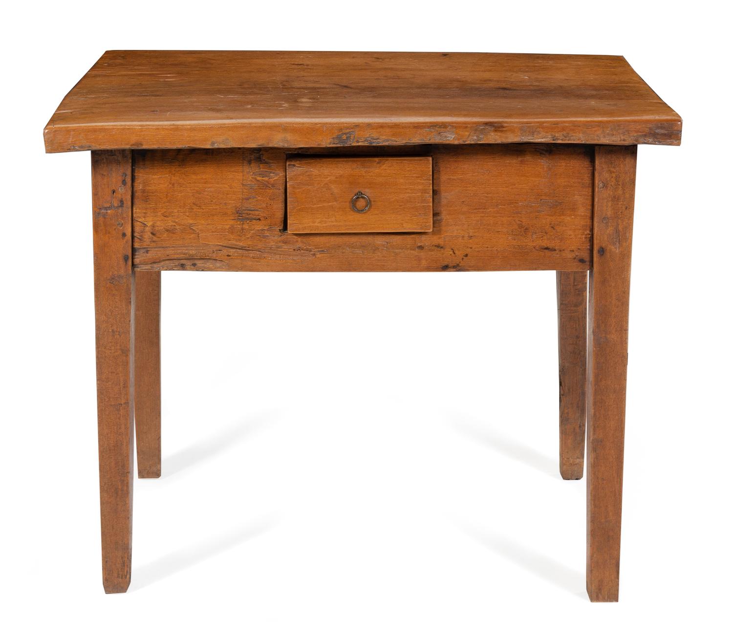 A Provincial Fruitwood Work Table Height 32 x width 39 3/4 x depth 27 inches. — LATE 18TH/EARLY 19TH CENTURY