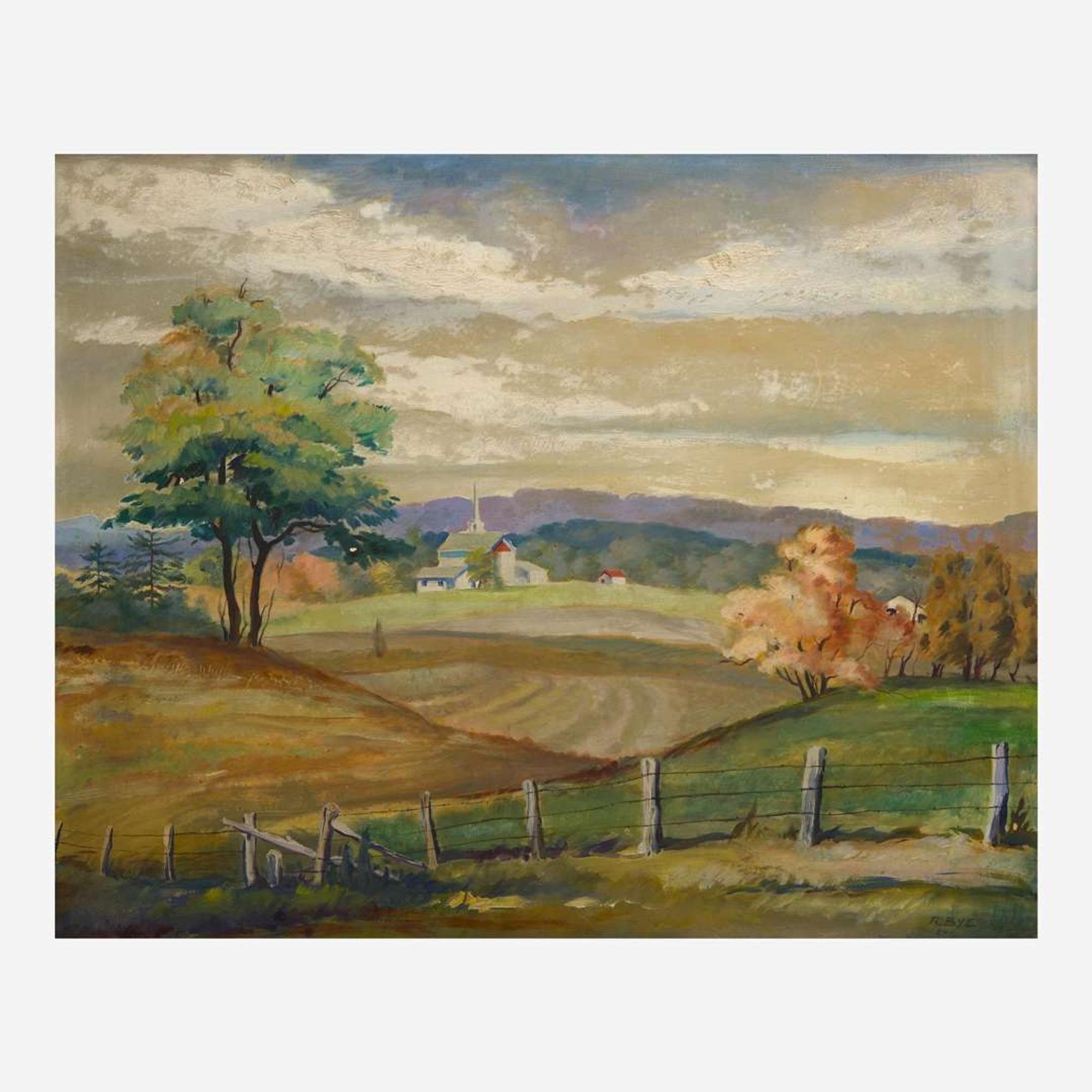 Ranulph Bye (American, 1916 - 2003) Landscape with Steeple