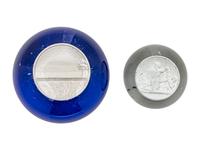 A Clichy London International Exhibition 1851 Sulfide and Glass Paperweight and a Clichy Prince of Wales Sulfide and Glass Paperweight