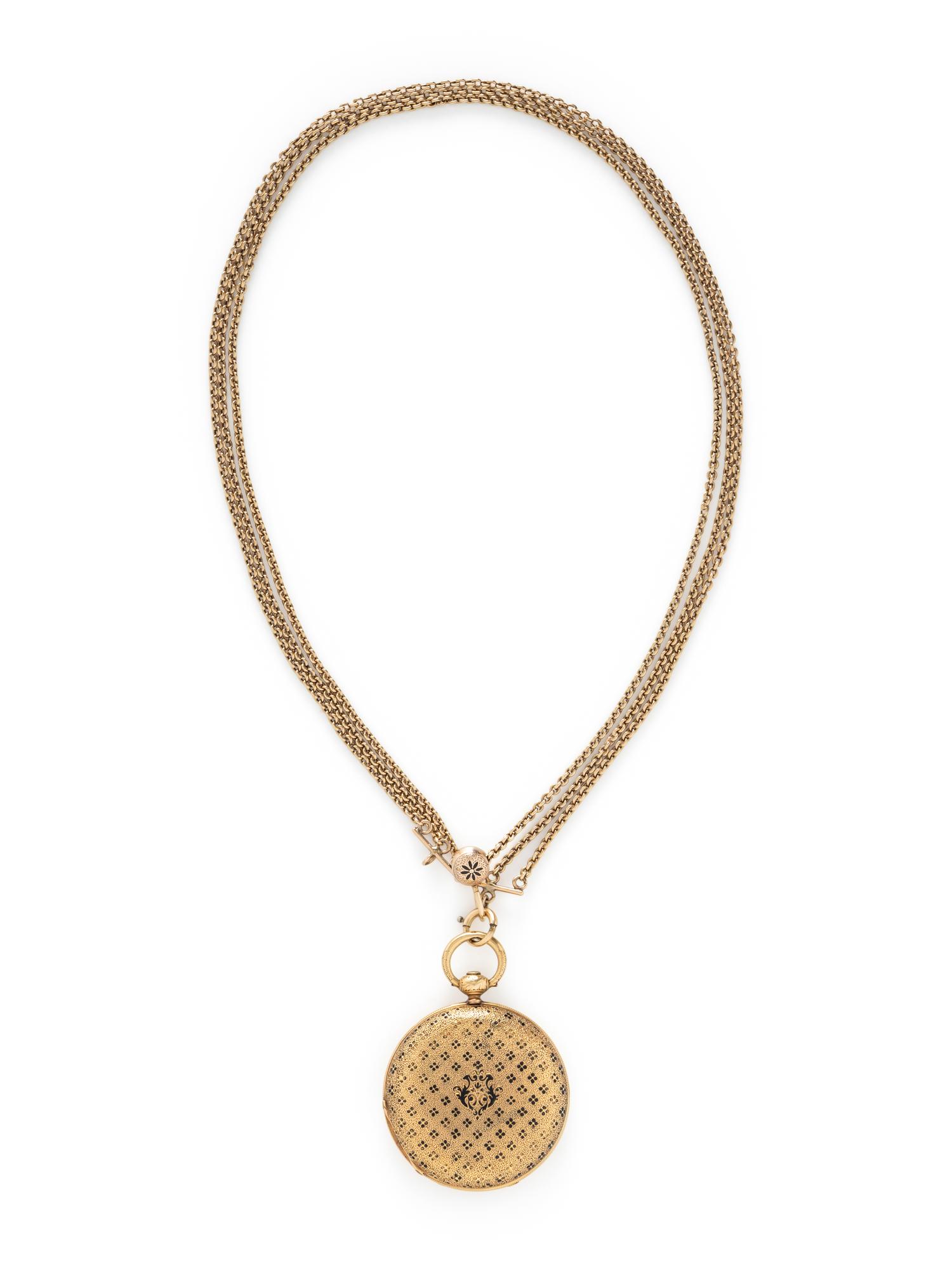 MONTANDON GENEVA, YELLOW GOLD POCKET WATCH