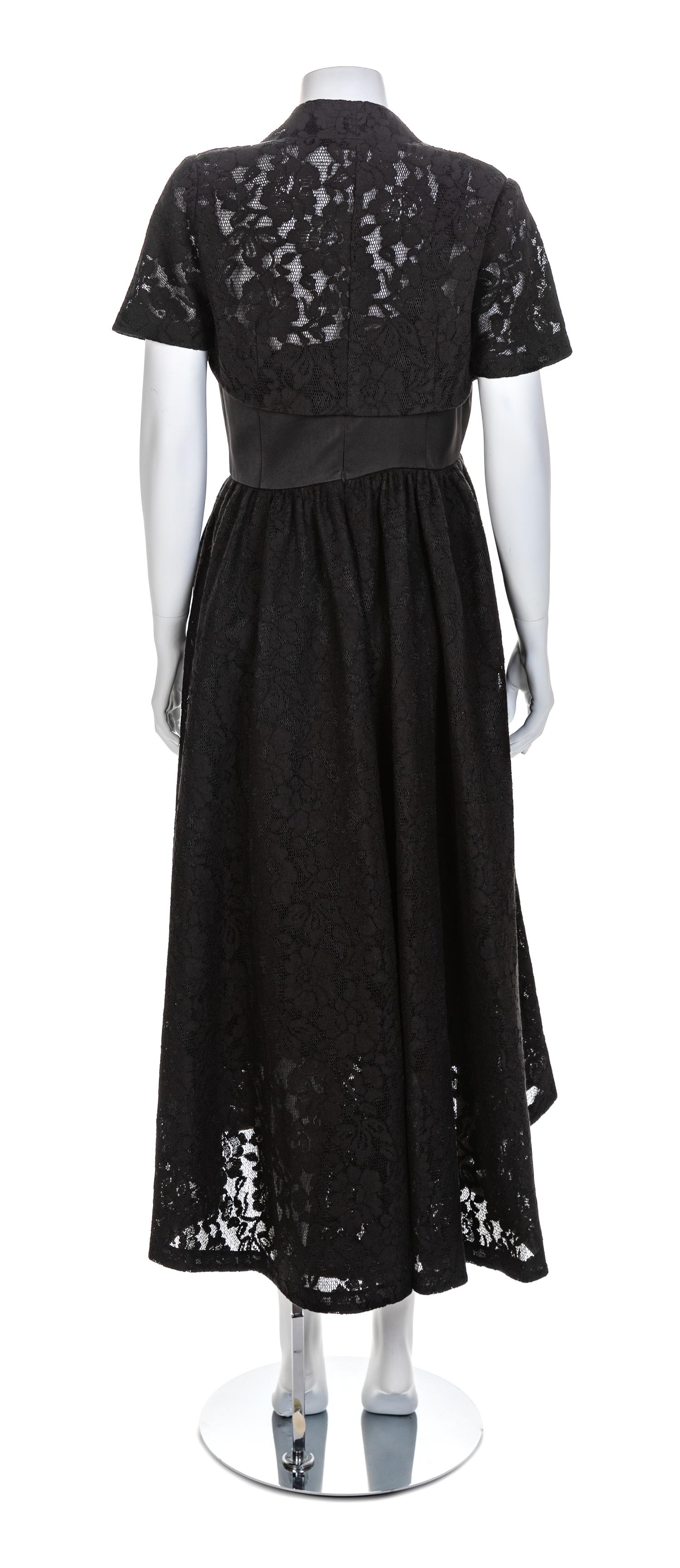 Zac Posen Black Strapless Dress with Matching Shrug, 1990s Size label: 10