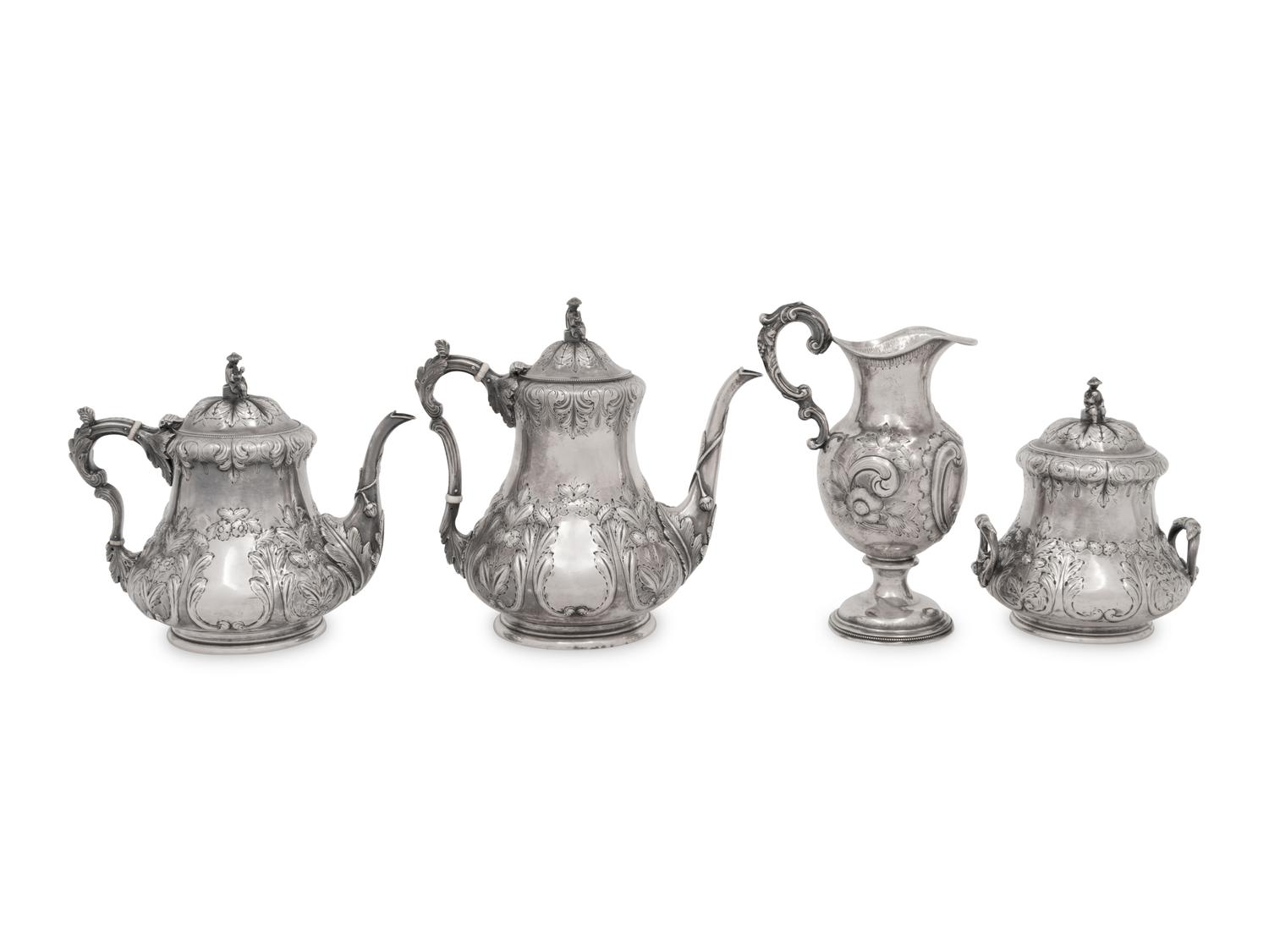 An American Coin Silver Four-Piece Tea and Coffee Service