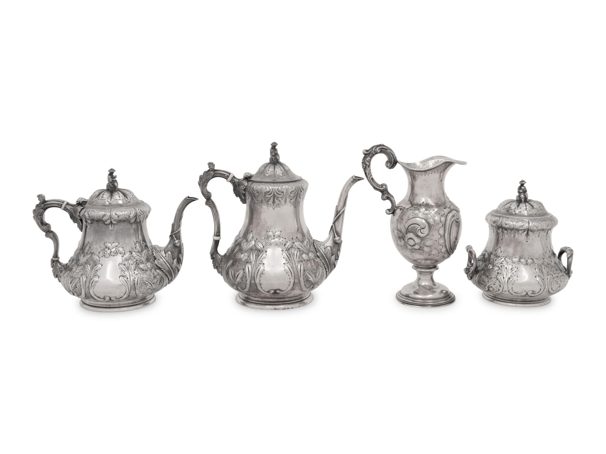 An American Coin Silver Four-Piece Tea and Coffee Service
