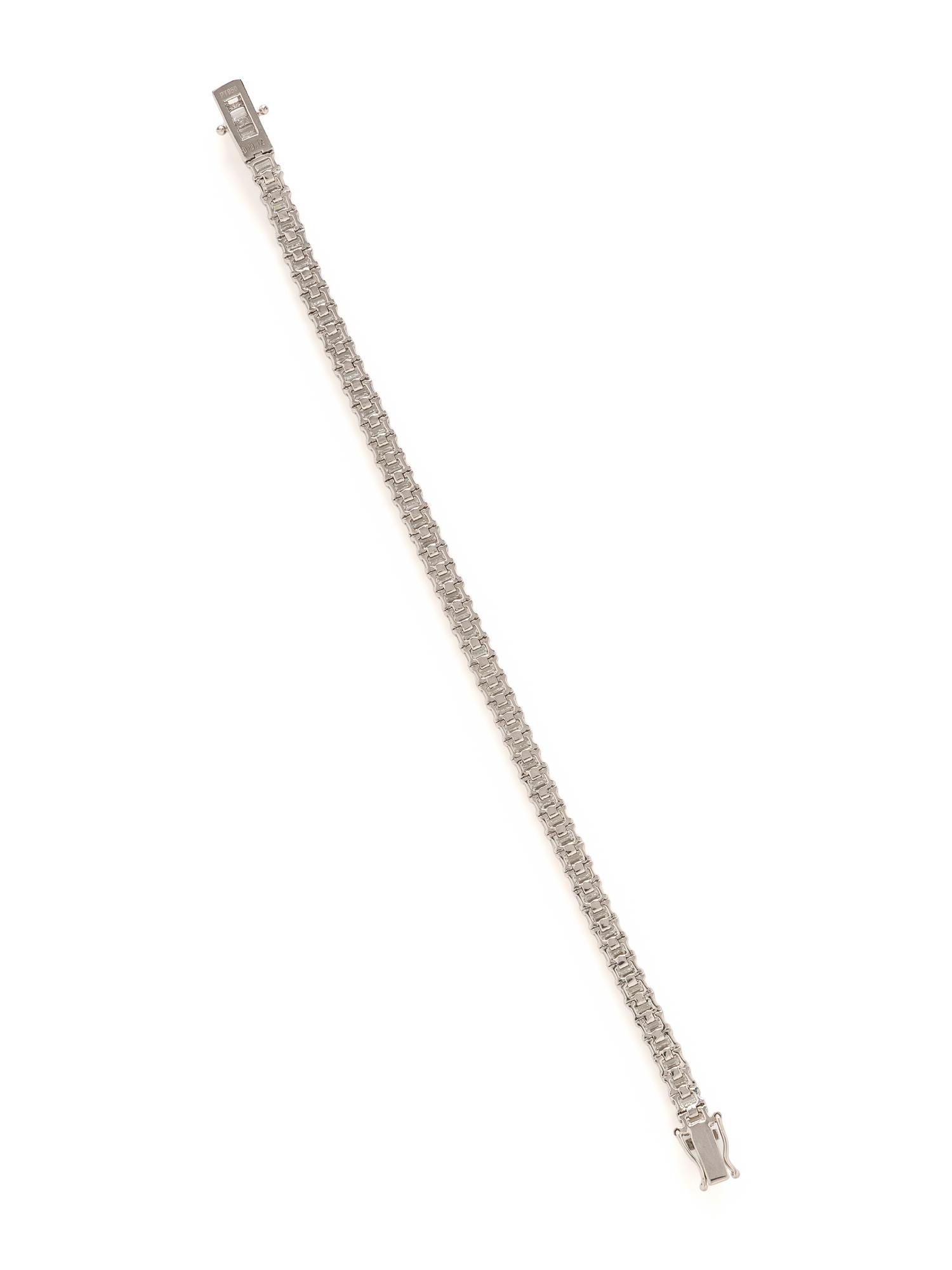 PLATINUM AND DIAMOND LINE BRACELET