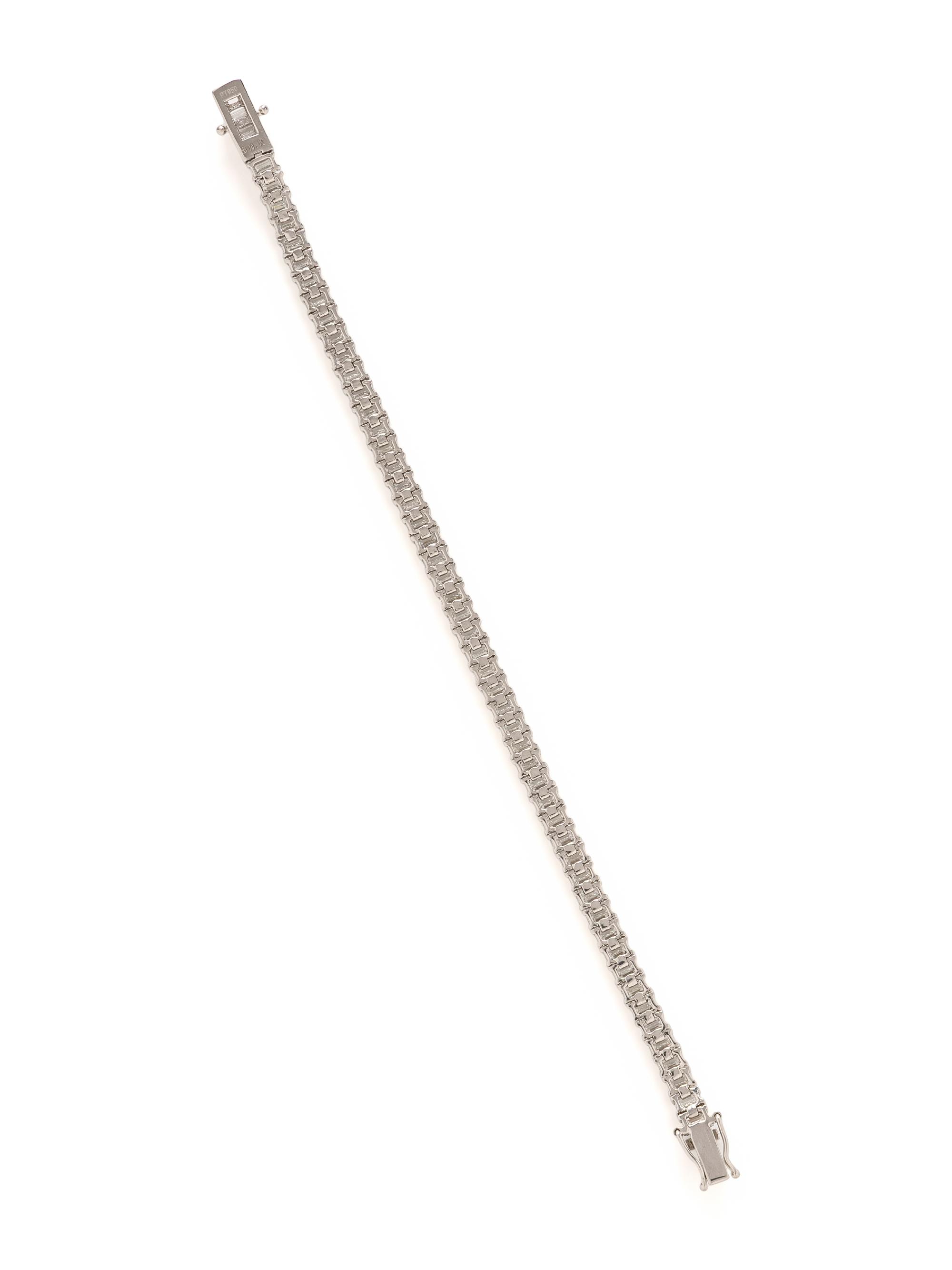 PLATINUM AND DIAMOND LINE BRACELET