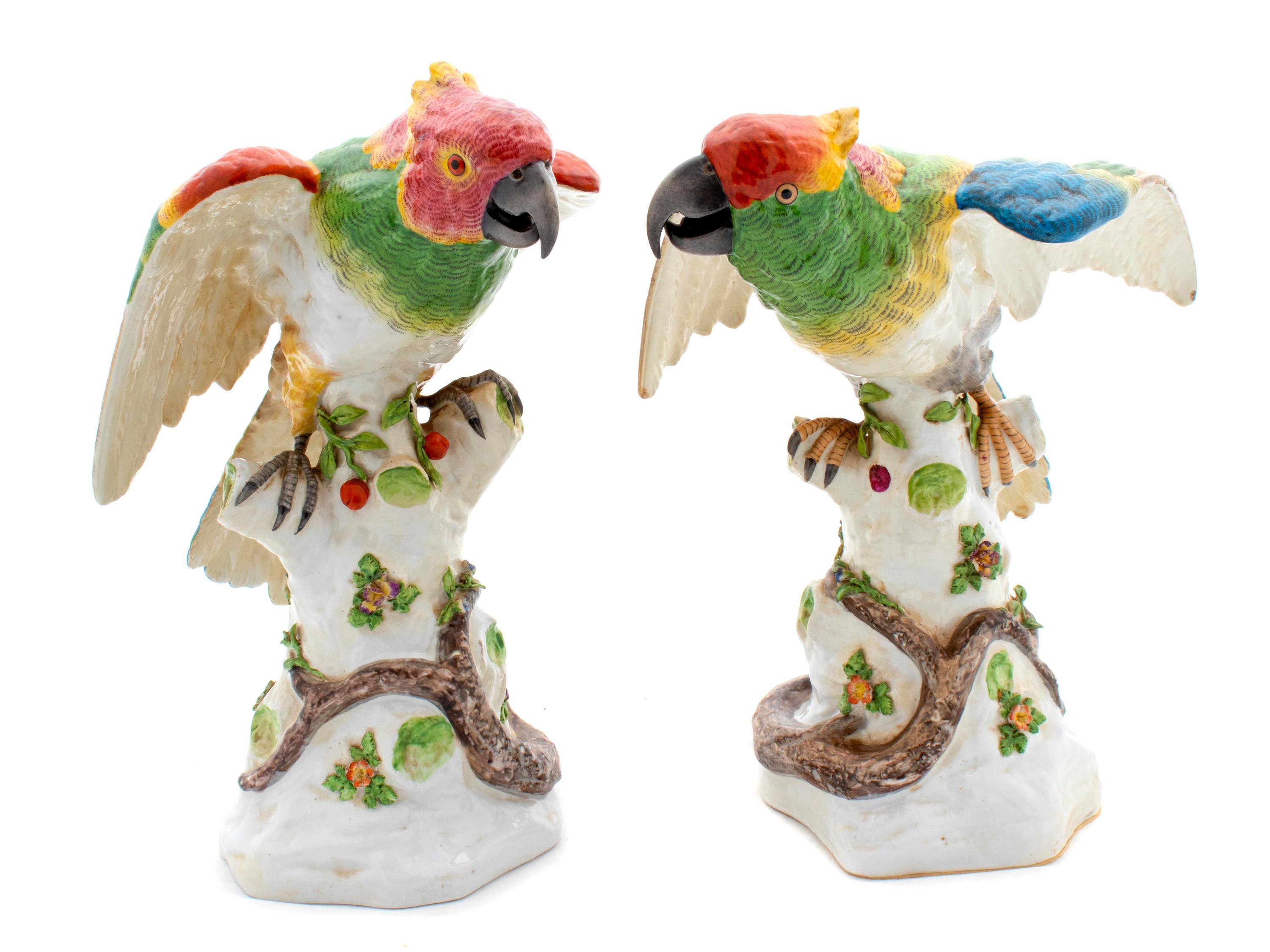 A Pair of French Porcelain Parrots — LATE 19TH/EARLY 20TH CENTURY