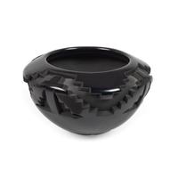 Carved Blackware Pottery Bowl