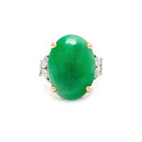 F.J. COOPER, JADEITE AND DIAMOND RING