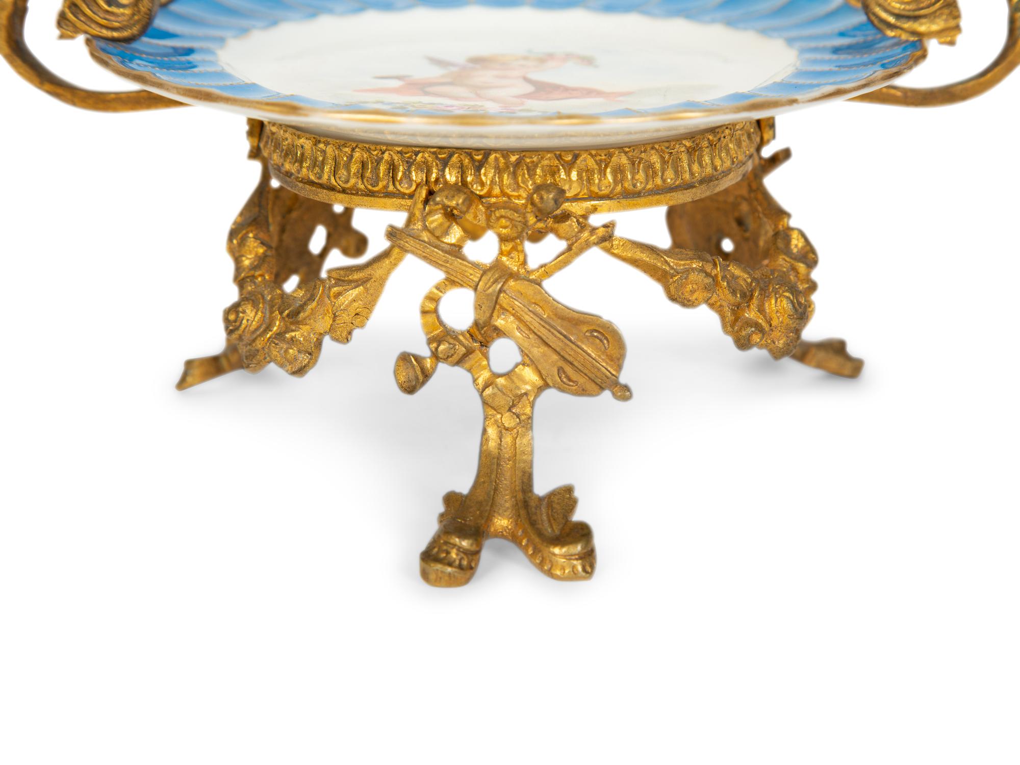 A Gilt Metal Mounted Sèvres Porcelain Tazza