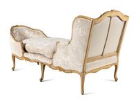 A Louis XV Painted and Parcel Gilt Duchesse en Bateau