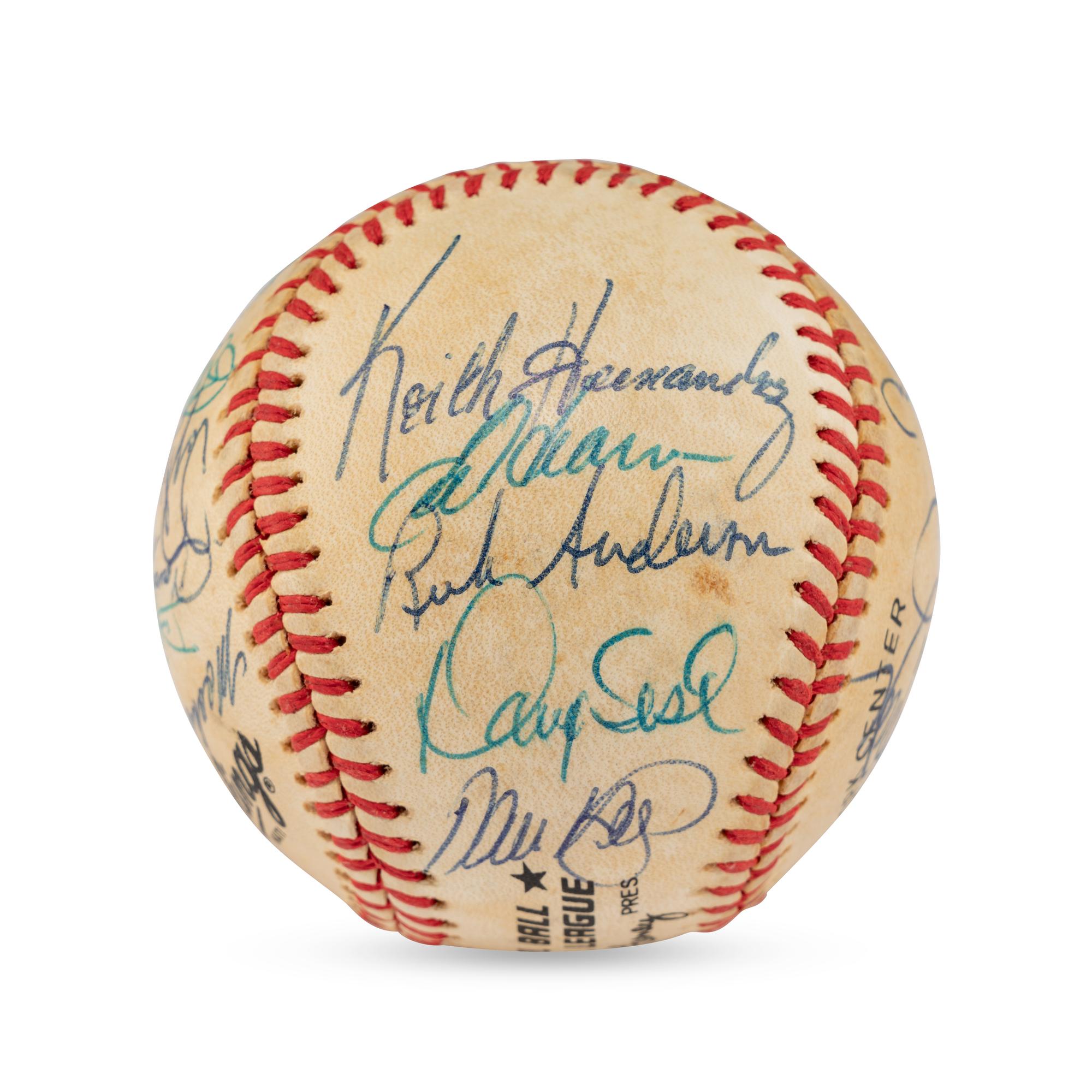 A 1986 World Series Champions New York Mets Team Signed Autograph Baseball (Beckett Authentication Services Letter of Authenticity)