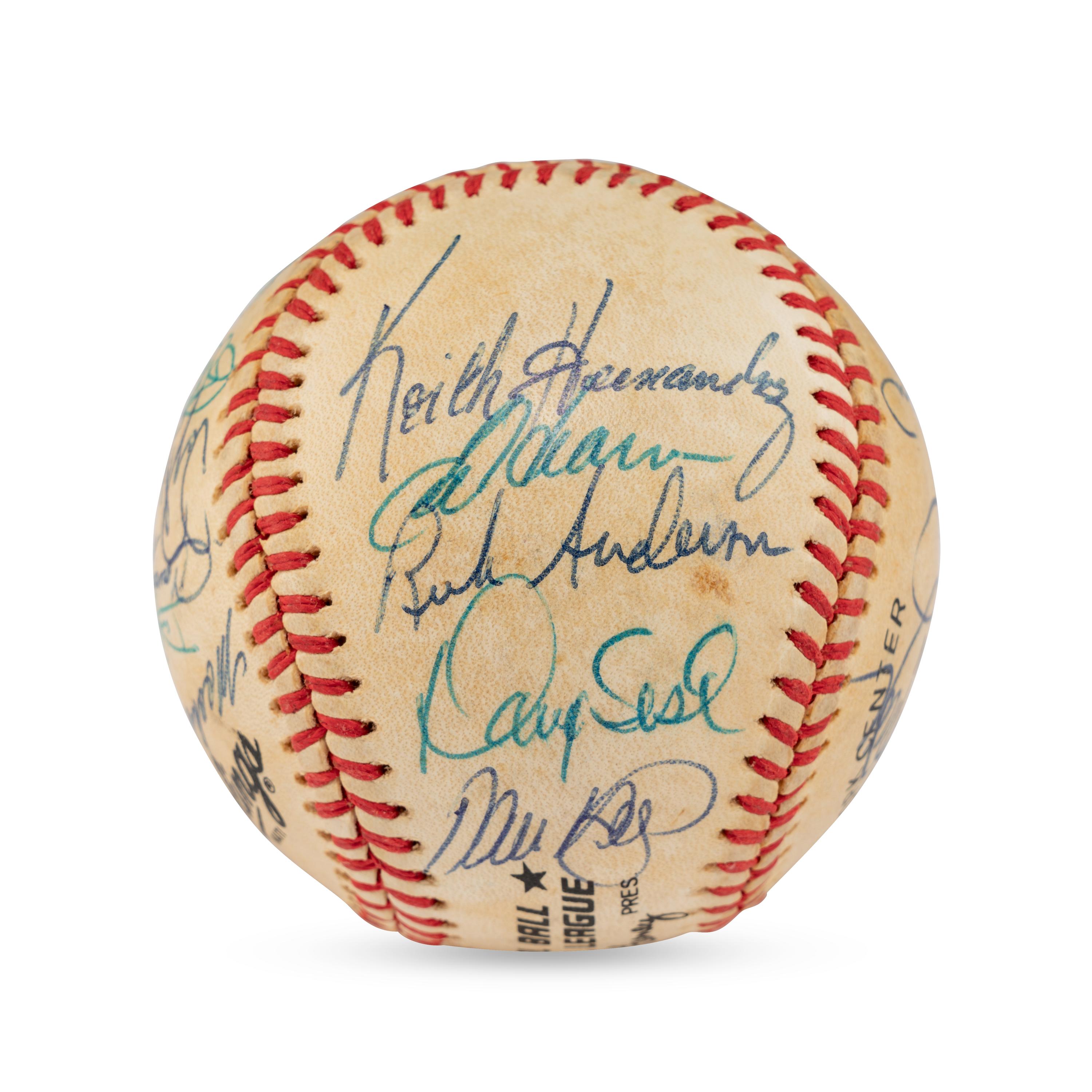 A 1986 World Series Champions New York Mets Team Signed Autograph Baseball (Beckett Authentication Services Letter of Authenticity)