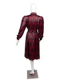 André Laug Feather-Lined Coat with Belt, 1980s