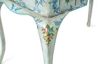 A Louis XV Style Painted Dressing Table with Polychromed Floral Decoration