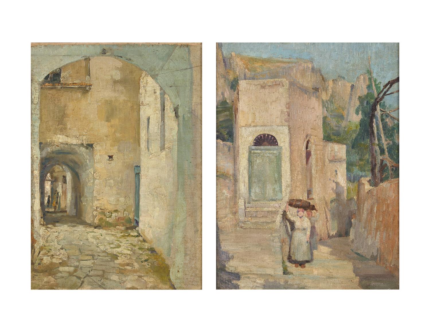 Paesaggio and Vicolo (two works)