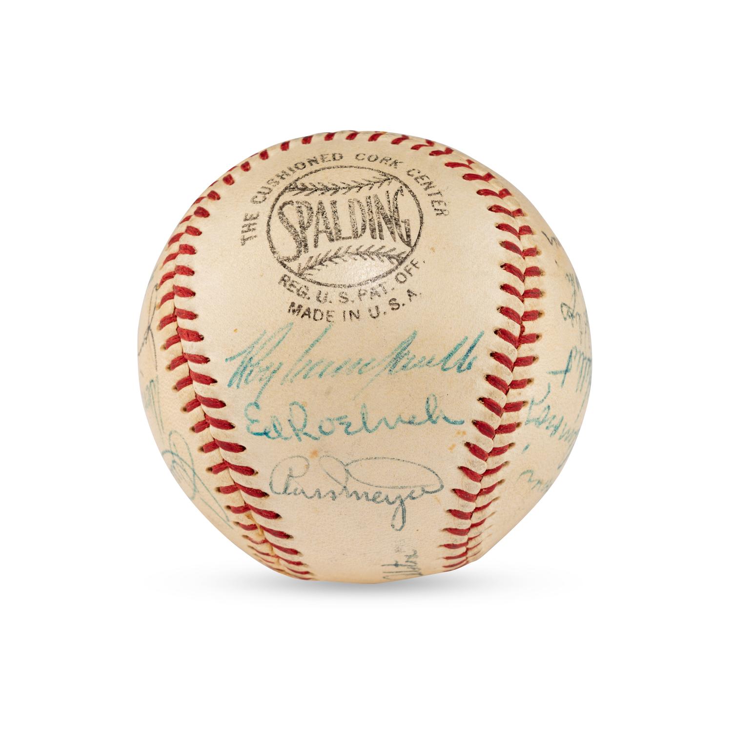 A 1955 Brooklyn Dodgers Team Signed Autograph Baseball Featuring Jackie Robinson (Beckett Authentication Services Letter of Authenticity)