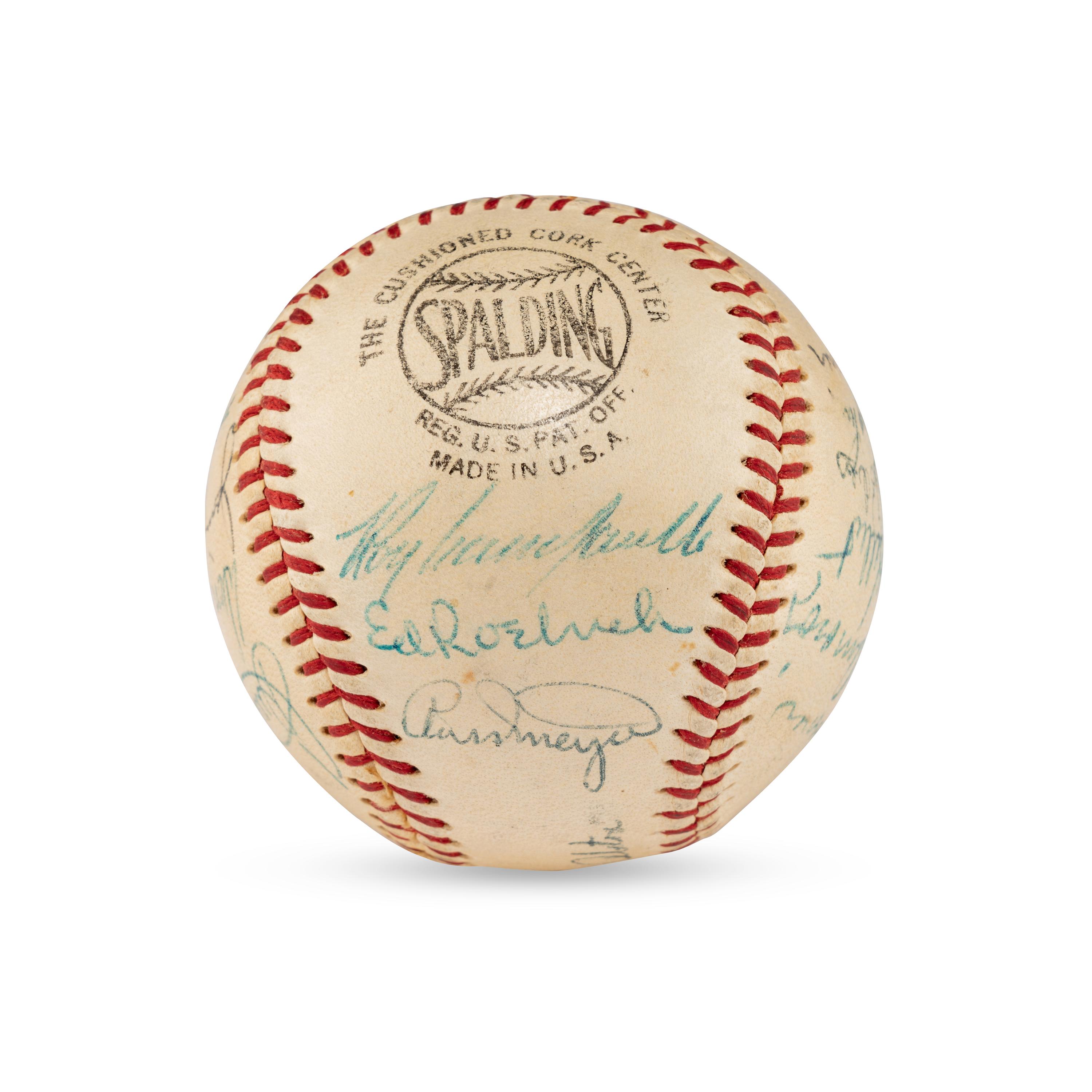 A 1955 Brooklyn Dodgers Team Signed Autograph Baseball Featuring Jackie Robinson (Beckett Authentication Services Letter of Authenticity)