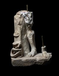 A Roman Marble Base Fragment, Possibly of Apollo or Asklepios