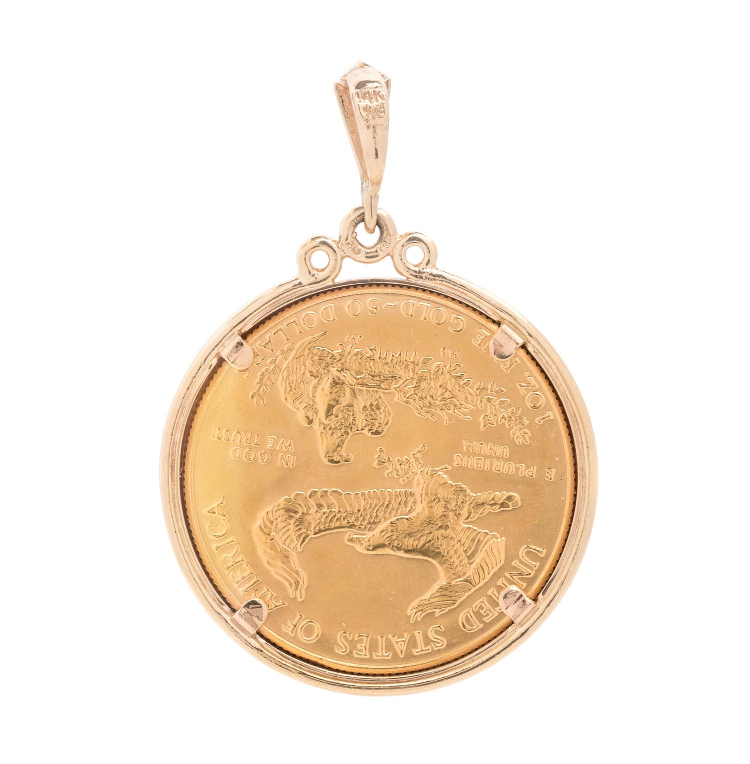 LIBERTY $50 COIN PENDANT