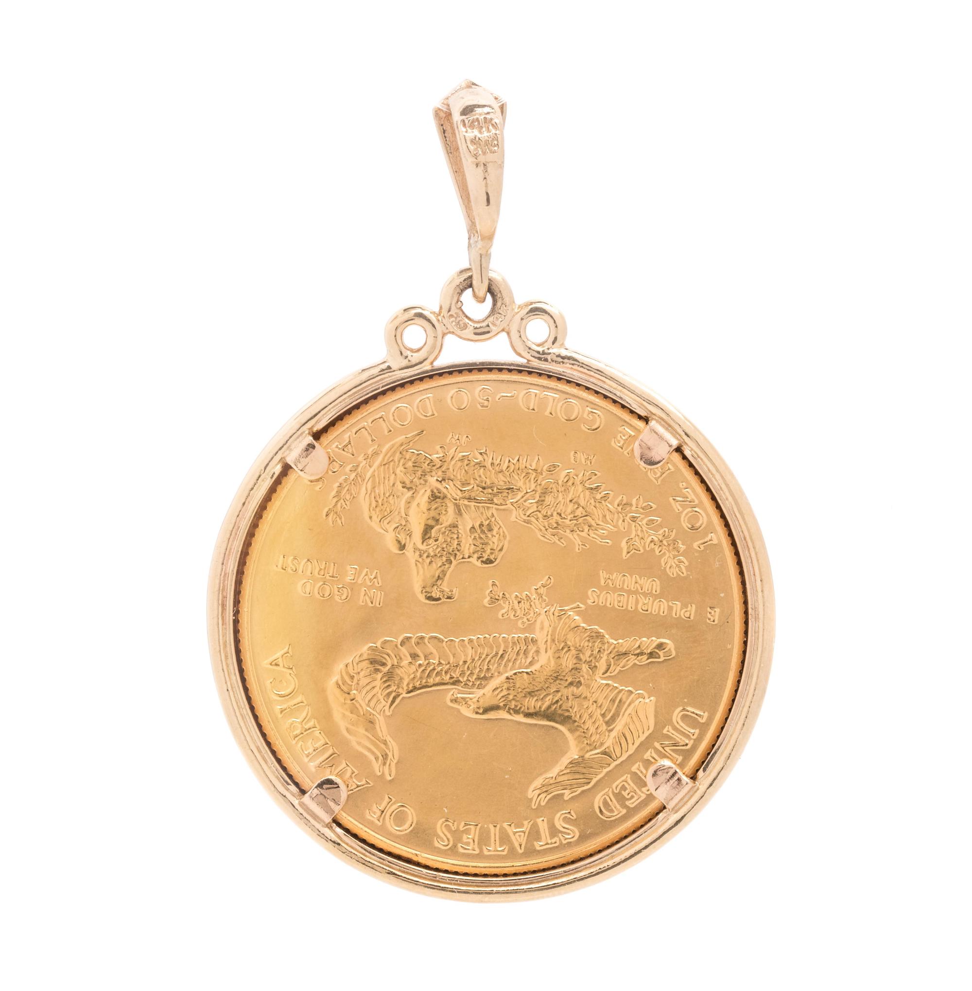 LIBERTY $50 COIN PENDANT