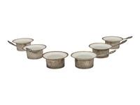 Six Silver Bouillon Holders