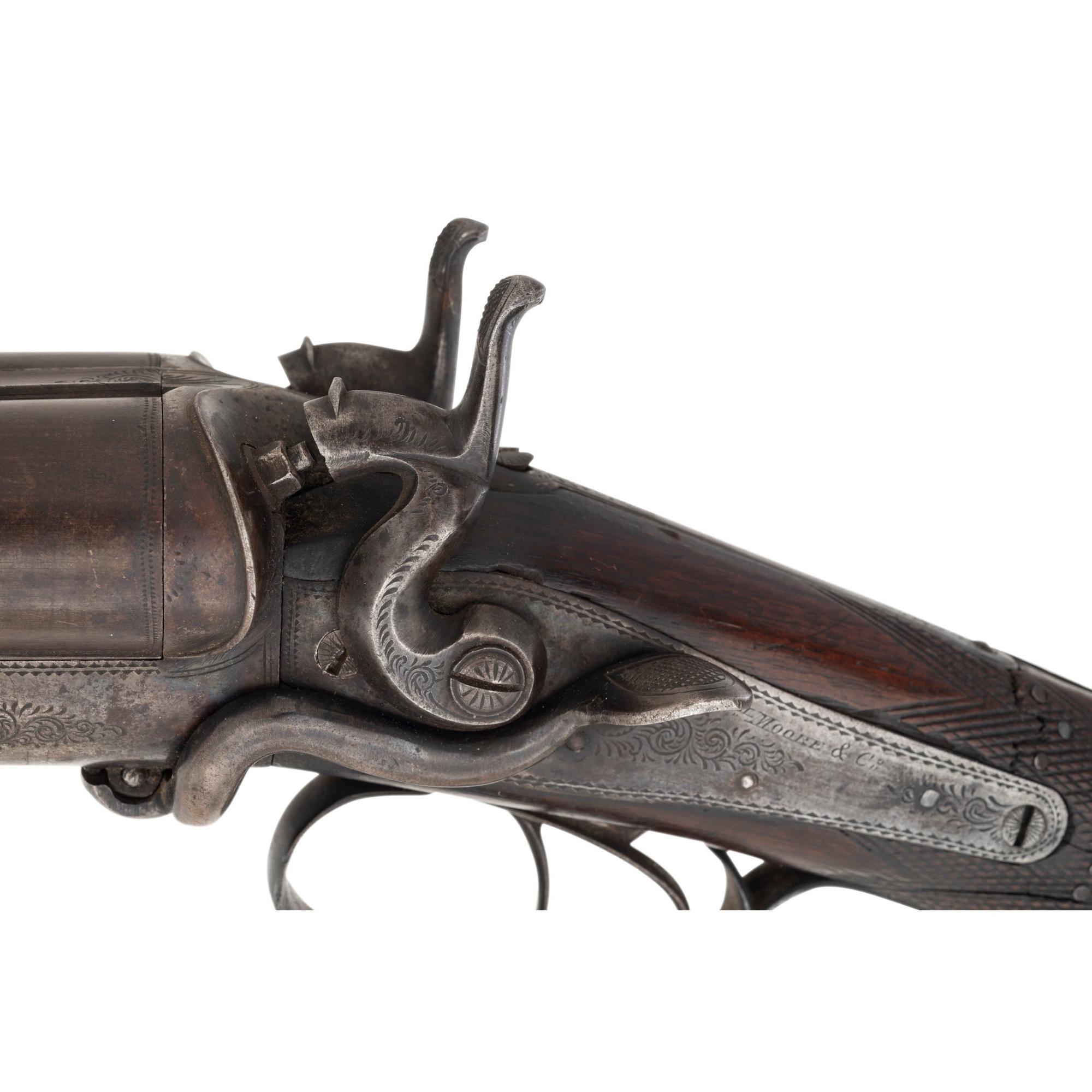 William Moore & Co. Side Lever Coach Gun with Decorative Wells Fargo Markings