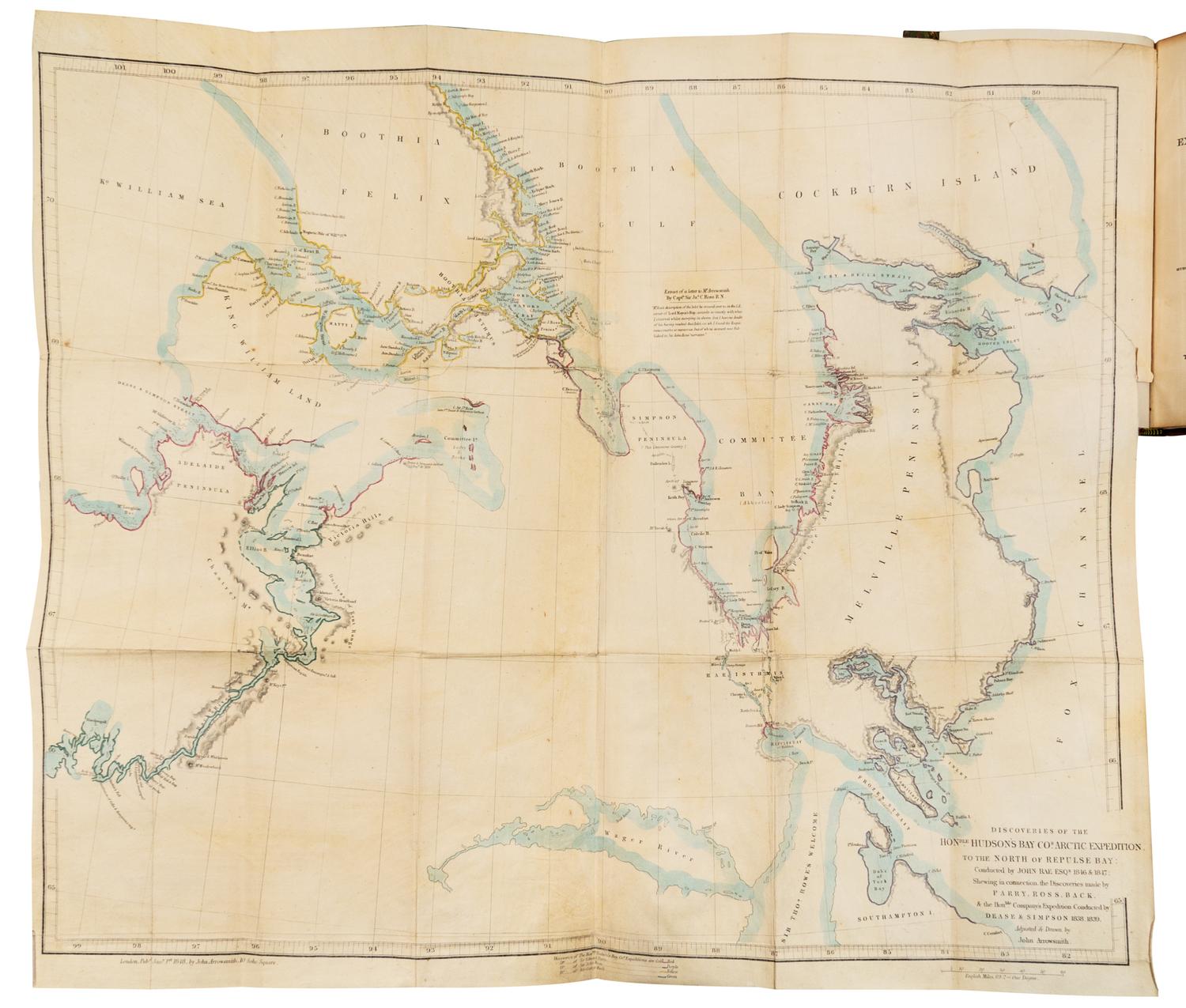 RAE, John (1813-1893). Narrative of an Expedition to the Shores of The Arctic Sea in 1846 and 1847. London: T. & W. Boone, 1850.