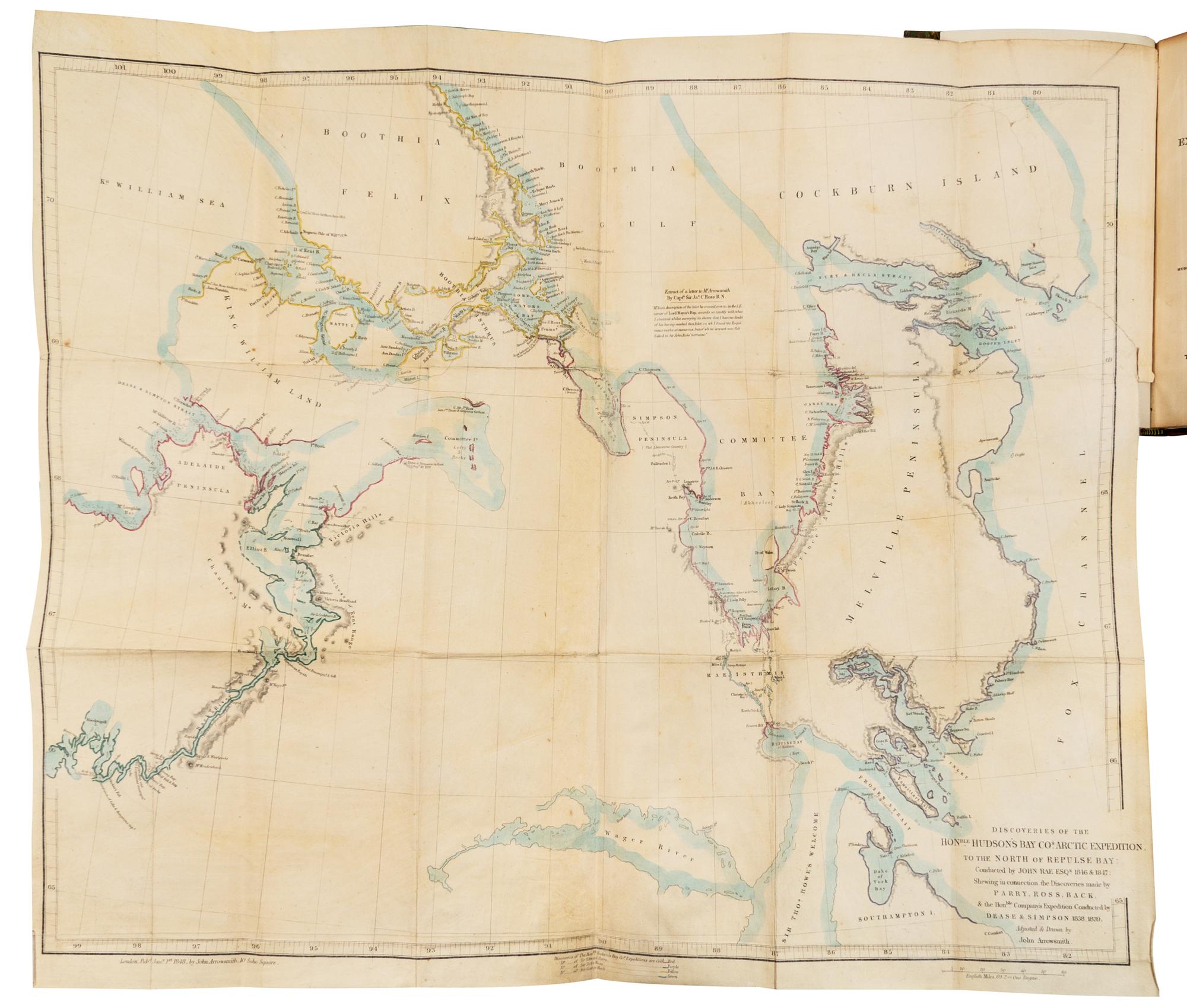 RAE, John (1813-1893). Narrative of an Expedition to the Shores of The Arctic Sea in 1846 and 1847. London: T. & W. Boone, 1850.