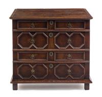 A William and Mary Oak Chest of Drawers Height 32 3/4 x width 36 1/4 x depth 22 3/4 inches. — 17TH/18TH CENTURY