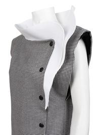 Pierre Cardin Haute Couture Houndstooth Wrap Dress with Extra Collar, c. 1980