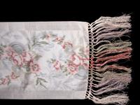 Three 19th/Early 20th Century Textiles: One Brocade Panel, One Ikat Ribbon, One Lace Sample