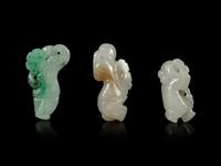 Three Chinese Jade and Jadeite Figures of Boys