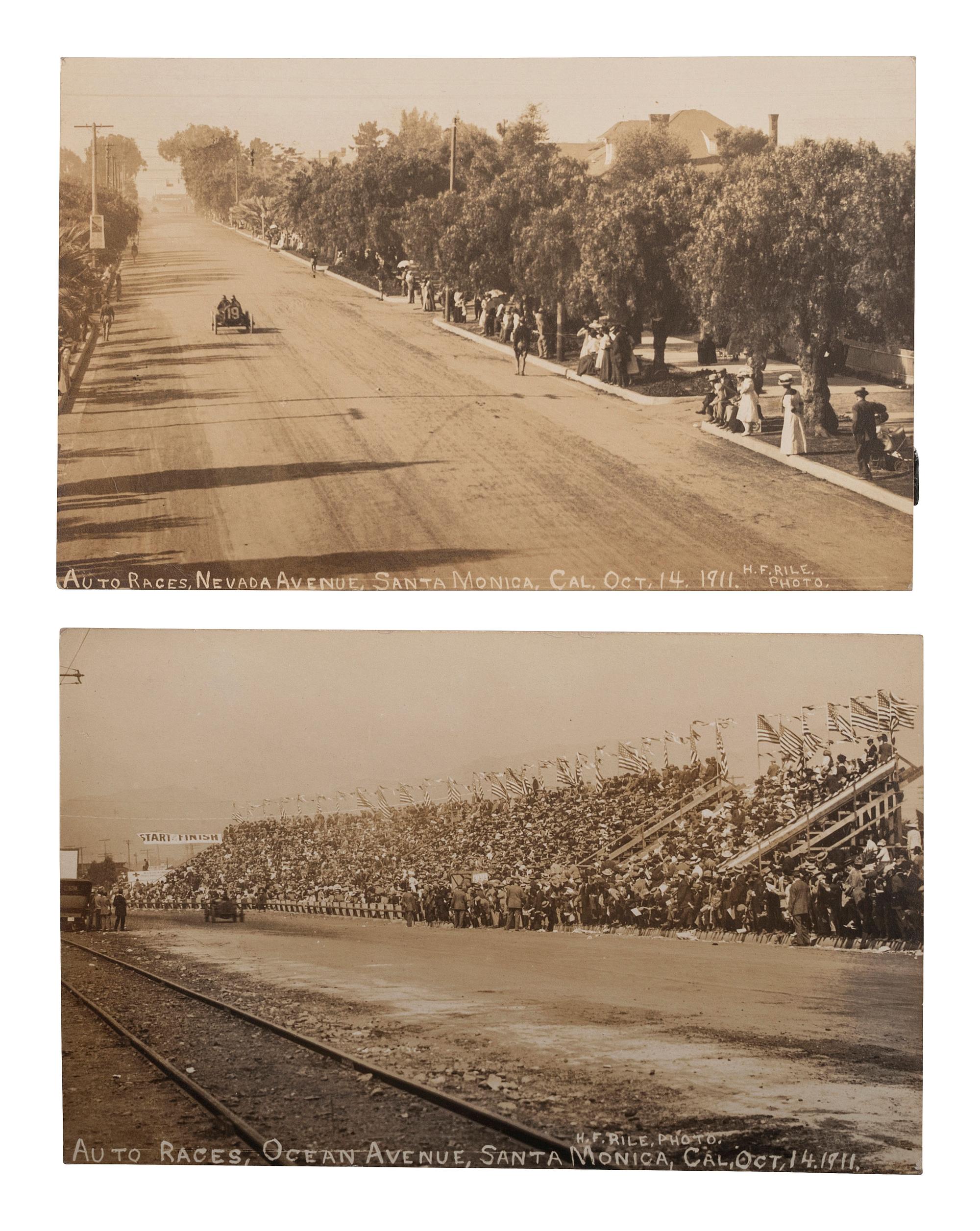 [EPHEMERA]. A group of 52 RPPCs & photographs of automobiles, bicycles, and motorbikes.