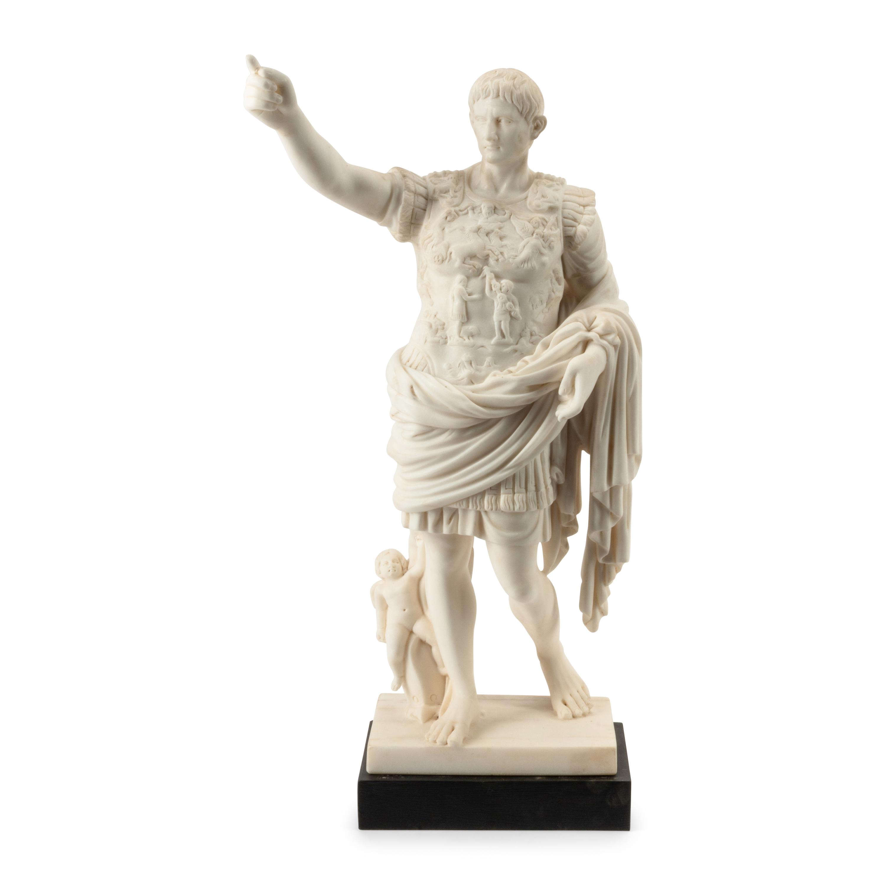 An Italian Carved Marble Model of the Augustus of Prima Porta