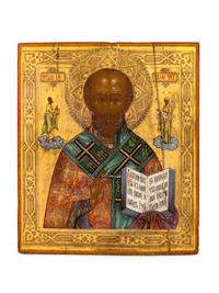Russian Icon of Saint Nicholas With Saints — 19TH CENTURY