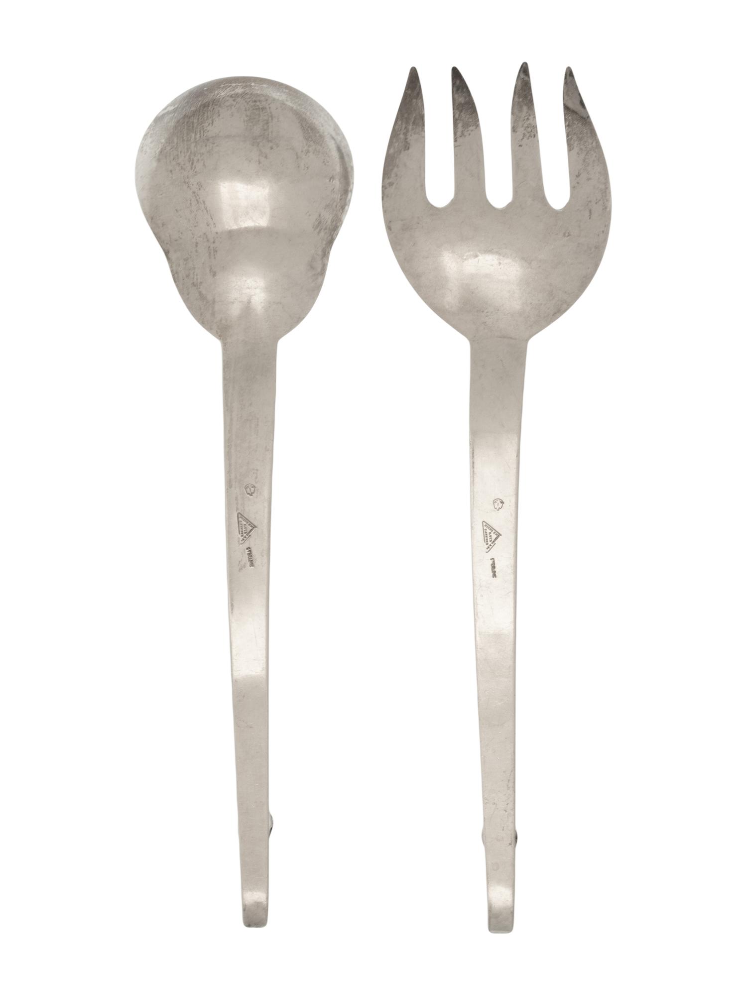 A Mexican Silver Salad Set
