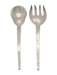 A Mexican Silver Salad Set