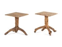 A Pair of American Cholla Wood End Tables