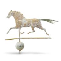 Molded copper and cast zinc weathervane of a running horse late 19th century