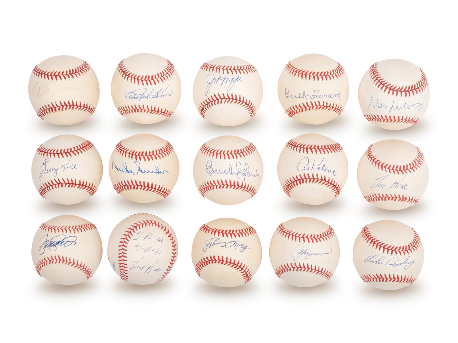 A Group of 15 Hall of Fame Signed Autograph Baseballs (Beckett Authentication Services BAS Certified),